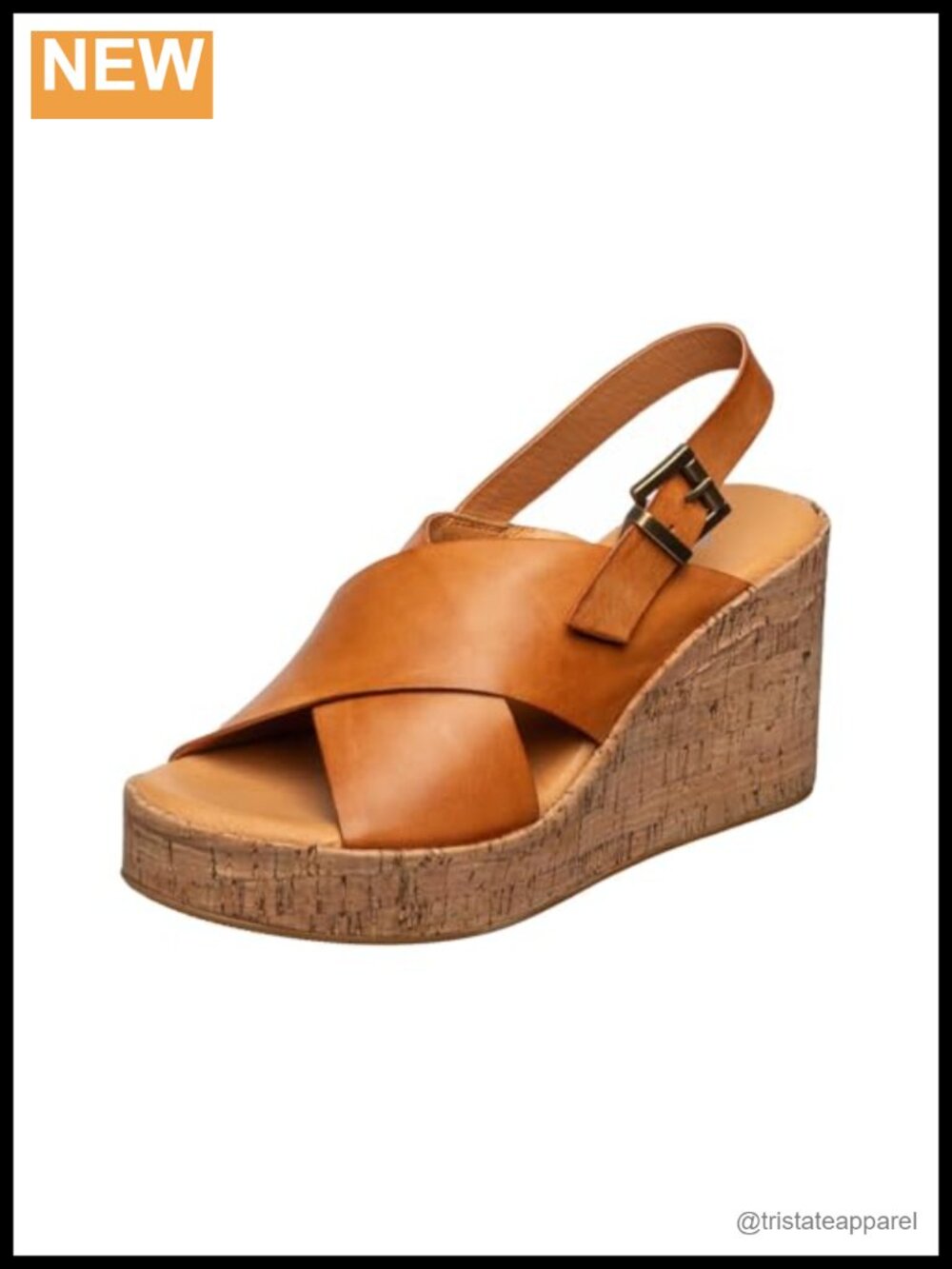 Cork Wedge Platform Sandals Criss Cross Open Toe Slingback Ankle Buckle Strap